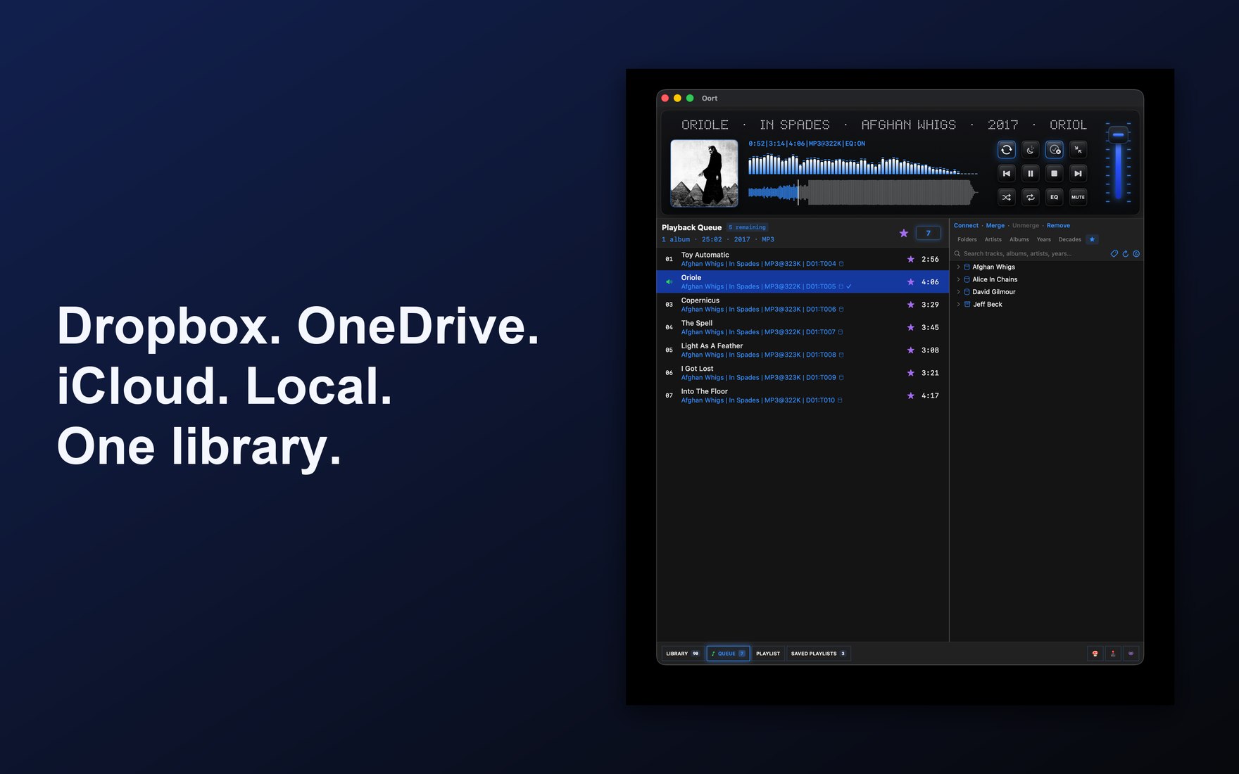 Connect Dropbox, OneDrive, iCloud and local files