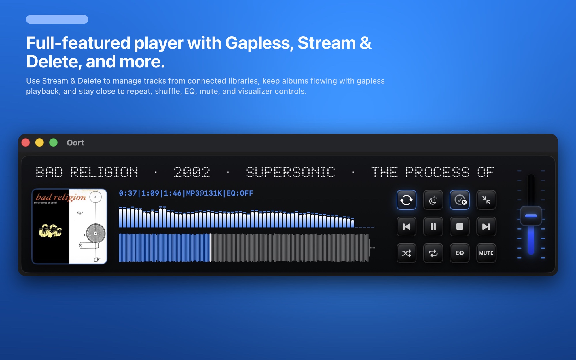Oort, a native foobar2000-style music player on Mac with a large library